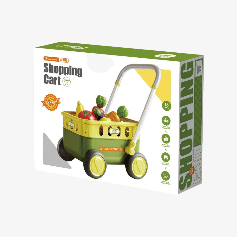 Mini Supermarket Trolley and Fruit Play Set