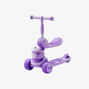 2-in-1 Sit-to-Stand – Cute Cartoon Scooter with Lights & Music
