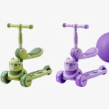 2-in-1 Sit-to-Stand – Cute Cartoon Scooter with Lights & Music