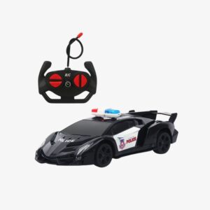 Patrol the Streets in Style with the Ultimate Remote Control Police Car Turn your living room into a high-speed chase scene with our premium Remote Control Police Car. Unlike standard police toys, this model features an aggressive "supercar" aesthetic, resembling a high-performance luxury interceptor. It is designed to capture the imagination of young officers and car enthusiasts alike. Sleek Design Meets High Performance Finished in a glossy black coat with bold "POLICE" and "City Patrol" decals, this RC car looks fast even when it's standing still. The aerodynamic body, side vents, and large rear spoiler give it a menacing look that bad guys won’t want to mess with. Immersive Play Features No police chase is complete without lights! This vehicle comes equipped with a functional roof light bar that flashes red and blue, adding a layer of realism to playtime. Whether racing on tile, wood, or smooth pavement, the responsive tires ensure good grip and fast cornering. Designed for Young Drivers We know that complicated controls can be frustrating. That’s why this Remote Control Police Car includes a specially designed Steering Wheel Remote. Shaped like a real car steering wheel, it fits comfortably in small hands and features simple button mechanics, making it easy for children to master driving forward, reversing, and steering left or right instantly. Key Specifications: Material: Non-toxic, high-durability ABS Plastic. Color: Gloss Black with White accents. Remote Type: Wireless Steering Wheel Controller (27MHz/40MHz). Battery Requirement: AA Batteries (Sold Separately). Age Recommendation: Suitable for children ages 3 and up. What’s in the Box? 1x RC Police Supercar 1x Steering Wheel Remote Control Why Choose This RC Car? It helps develop hand-eye coordination and spatial awareness while providing hours of screen-free entertainment. Gift your child the thrill of the chase today! Suggested Categories & Tags (For WooCommerce Sidebar) Categories: Toys & Hobbies, Remote Control Cars, Kids Vehicles, Gifts for Boys. Remote Control Police Car